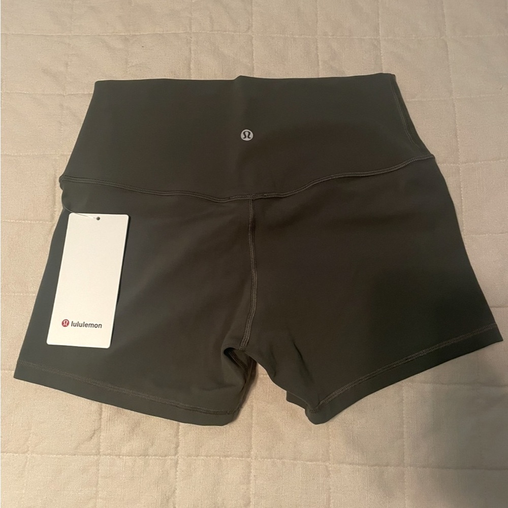 lululemon Army Green High Rise Align Shorts 4”